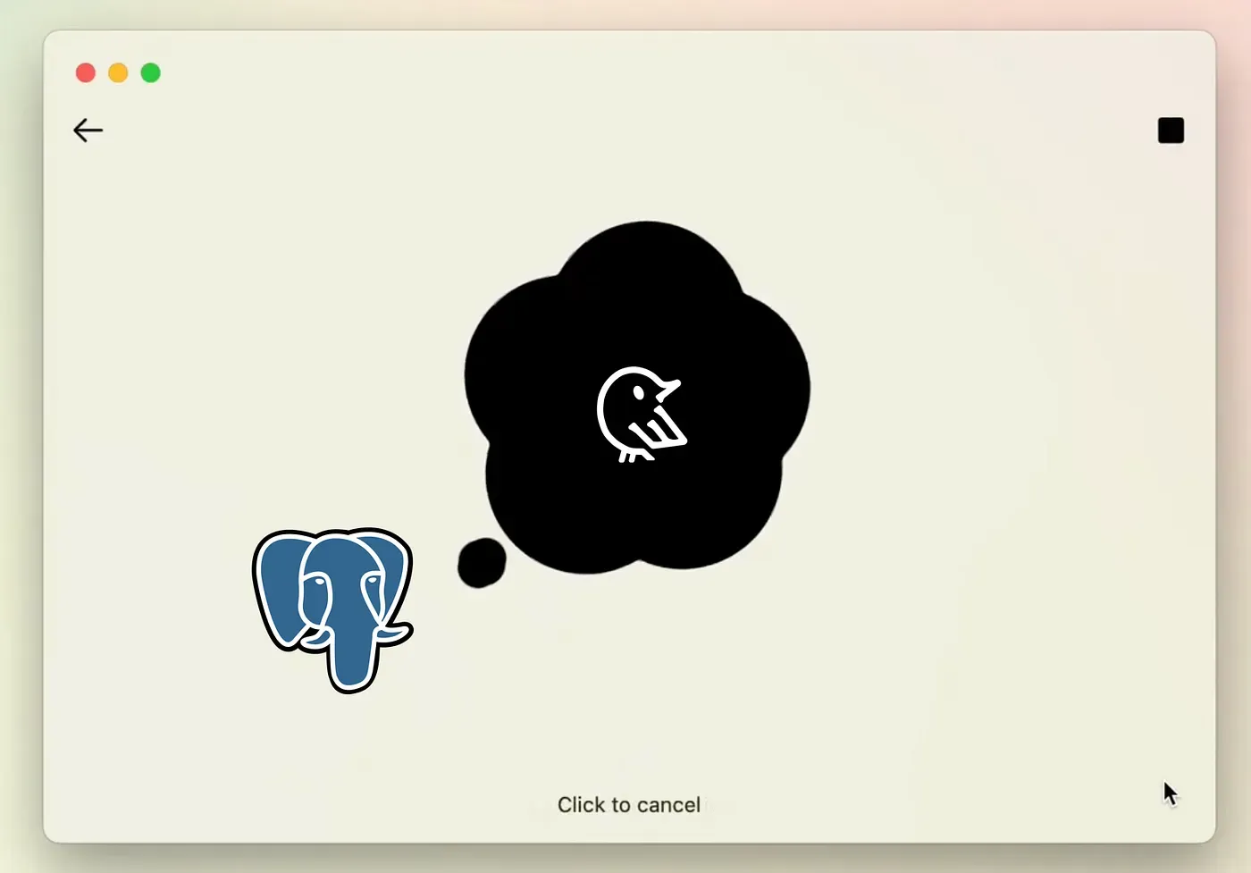 Wren AI thinking over a PostgreSQL database