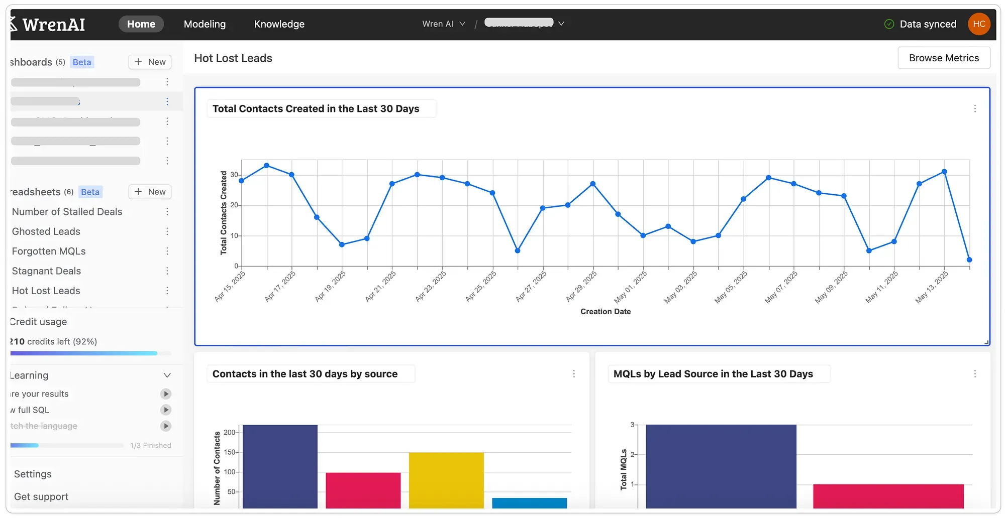 Dashboards and insights from Wren AI