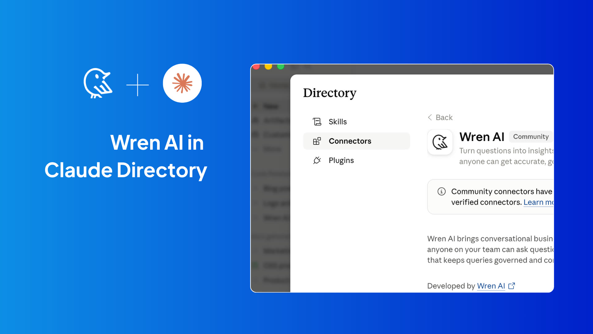 Wren AI Is Now Available in the Claude Directory